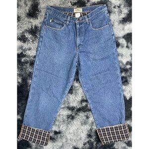 L.L. Bean Raw Hem Classic Fit Flannel Lined Jeans